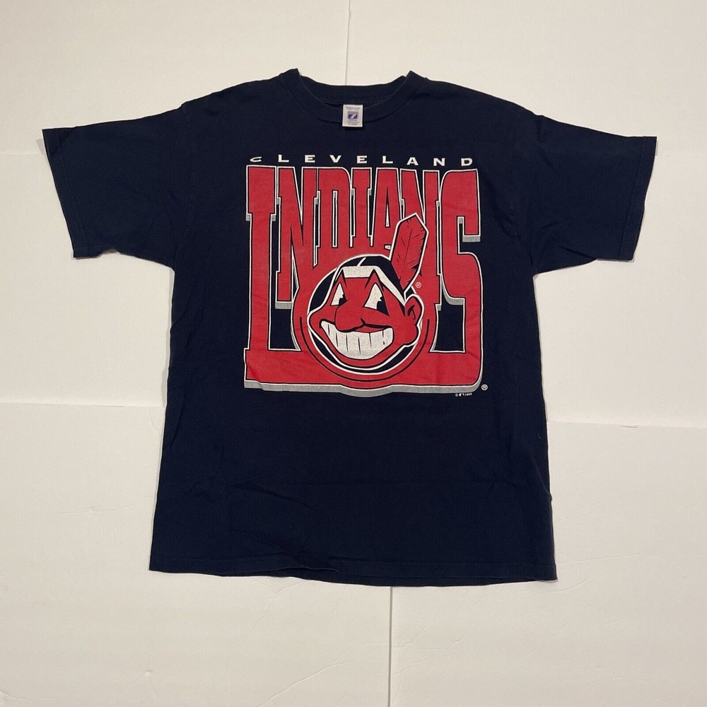 Vintage 1995 Logo 7 Cleveland Indians T shirt Short Sleeve Chief Wahoo Size XL